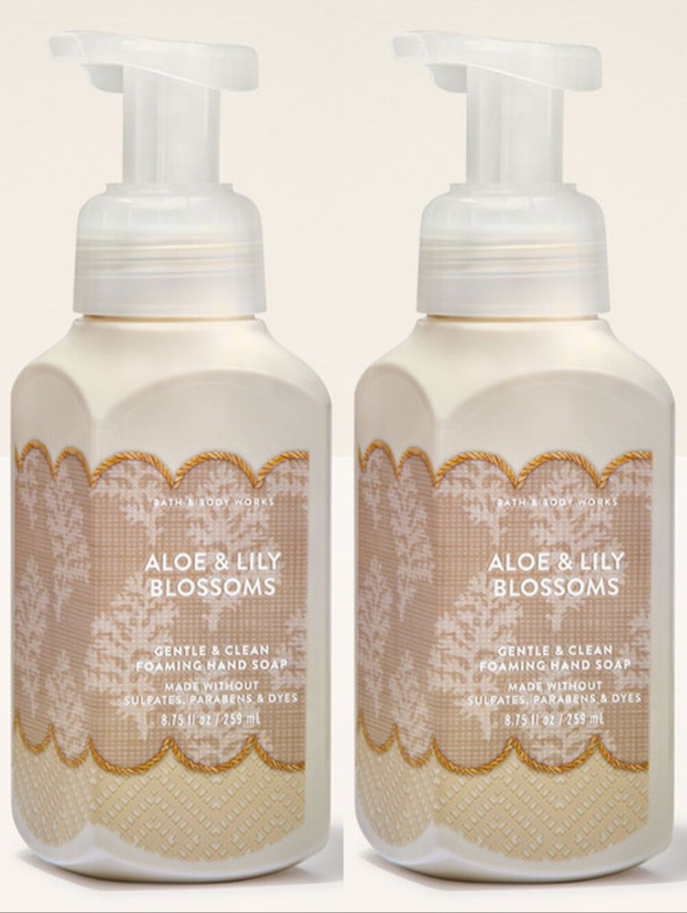 Bath & Body Works Aloe & Lily Blossoms Foaming Hand Soap Set of 2 NEW RARE